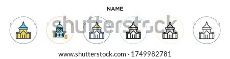 Name icon in filled, thin line, outline and stroke style. Vector illustration of two colored and black name vector icons designs can be used for mobile, ui, web