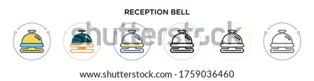 Reception bell icon in filled, thin line, outline and stroke style. Vector illustration of two colored and black reception bell vector icons designs can be used for mobile, ui, web