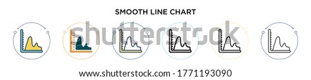 Smooth line chart icon in filled, thin line, outline and stroke style. Vector illustration of two colored and black smooth line chart vector icons designs can be used for mobile, ui, web