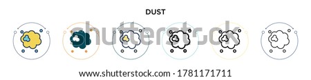Dust icon in filled, thin line, outline and stroke style. Vector illustration of two colored and black dust vector icons designs can be used for mobile, ui, web