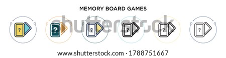 Memory board games icon in filled, thin line, outline and stroke style. Vector illustration of two colored and black memory board games vector icons designs can be used for mobile, ui, web