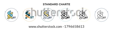 Standard chartered icon in filled, thin line, outline and stroke style. Vector illustration of two colored and black standard chartered vector icons designs can be used for mobile, ui, web