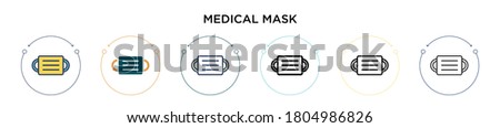 Medical mask icon in filled, thin line, outline and stroke style. Vector illustration of two colored and black medical mask vector icons designs can be used for mobile, ui, web