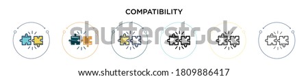 Compatibility icon in filled, thin line, outline and stroke style. Vector illustration of two colored and black compatibility vector icons designs can be used for mobile, ui, web