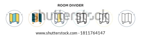 Room divider  icon in filled, thin line, outline and stroke style. Vector illustration of two colored and black room divider  vector icons designs can be used for mobile, ui, web