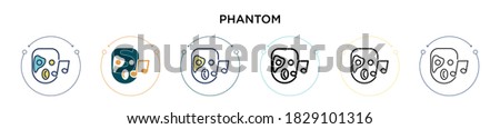 Phantom icon in filled, thin line, outline and stroke style. Vector illustration of two colored and black phantom vector icons designs can be used for mobile, ui, web