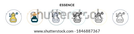 Essence icon in filled, thin line, outline and stroke style. Vector illustration of two colored and black essence vector icons designs can be used for mobile, ui, web