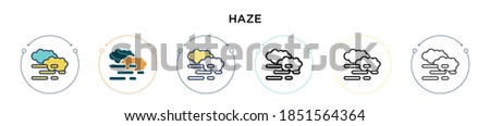Haze icon in filled, thin line, outline and stroke style. Vector illustration of two colored and black haze vector icons designs can be used for mobile, ui, web