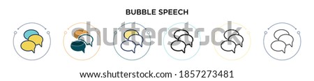 Bubble speech icon in filled, thin line, outline and stroke style. Vector illustration of two colored and black bubble speech vector icons designs can be used for mobile, ui, web