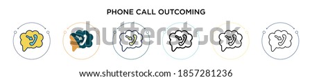 Phone call outcoming icon in filled, thin line, outline and stroke style. Vector illustration of two colored and black phone call outcoming vector icons designs can be used for mobile, ui, web