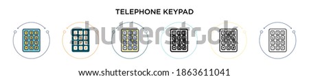 Telephone keypad icon in filled, thin line, outline and stroke style. Vector illustration of two colored and black telephone keypad vector icons designs can be used for mobile, ui, web