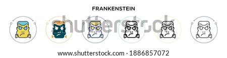 Frankenstein icon in filled, thin line, outline and stroke style. Vector illustration of two colored and black frankenstein vector icons designs can be used for mobile, ui, web