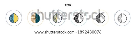 Tor icon in filled, thin line, outline and stroke style. Vector illustration of two colored and black tor vector icons designs can be used for mobile, ui, web Stock fotó © 