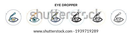 Eye dropper icon in filled, thin line, outline and stroke style. Vector illustration of two colored and black eye dropper vector icons designs can be used for mobile, ui, web