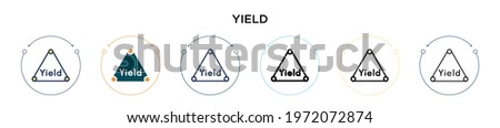Yield sign icon in filled, thin line, outline and stroke style. Vector illustration of two colored and black yield sign vector icons designs can be used for mobile, ui, web