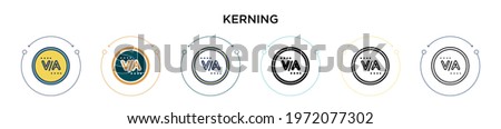 Kerning icon in filled, thin line, outline and stroke style. Vector illustration of two colored and black kerning vector icons designs can be used for mobile, ui, web