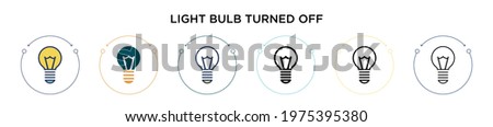 Light bulb turned off icon in filled, thin line, outline and stroke style. Vector illustration of two colored and black light bulb turned off vector icons designs can be used for mobile, ui, web