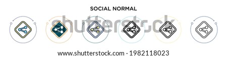 Social normal icon in filled, thin line, outline and stroke style. Vector illustration of two colored and black social normal vector icons designs can be used for mobile, ui, web