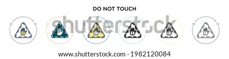 Do not touch icon in filled, thin line, outline and stroke style. Vector illustration of two colored and black do not touch vector icons designs can be used for mobile, ui, web
