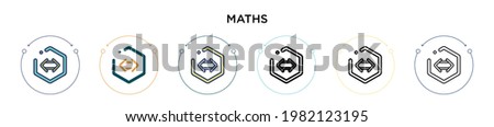 Maths sign if and icon in filled, thin line, outline and stroke style. Vector illustration of two colored and black maths sign if and vector icons designs can be used for mobile, ui, web