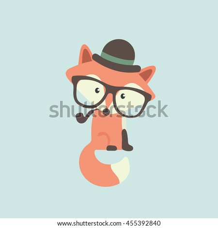 Cute Fox Cartoon Stock Vector Illustration 455392840 : Shutterstock
