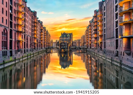 Similar – Foto Bild Speicherstadt bei Nacht in Hamburg