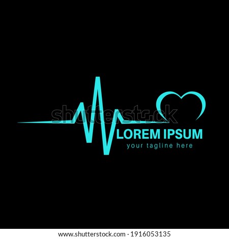 Cardiology doctor pharmacy healthcare medical heart beat wave heart graph cardiogram pulse lifeline ecg and ekg vector illustration design for business.