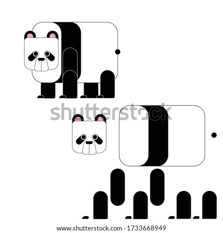 cute panda simple minimalist vector flat animatable animation after effects adobe animate flash riggable character isolated illustration