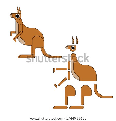 kangaroo illustration simple flat minimalist vector after effects riggable character