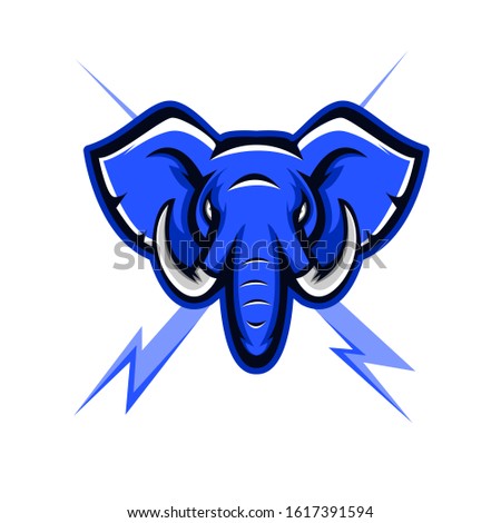 Elephant esport mascot logo design