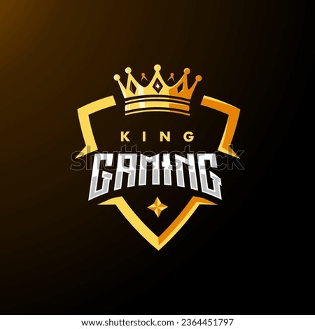 King logo design vector isolated on dark background. Crown illustration for team gaming esport