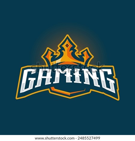 King Crown Sports Gaming Logo Design Vector