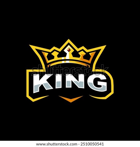 King sports gaming logo design illustration vector