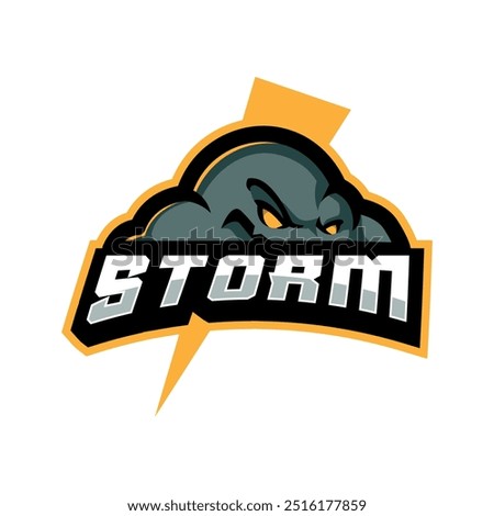 Storm athletic club vector logo concept isolated on white background. Modern sport team mascot badge design. 