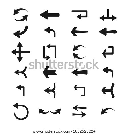 Set of vector arrows. Collection of concept arrows for web design, mobile apps, interface and more. Arrows Blacks on white background.