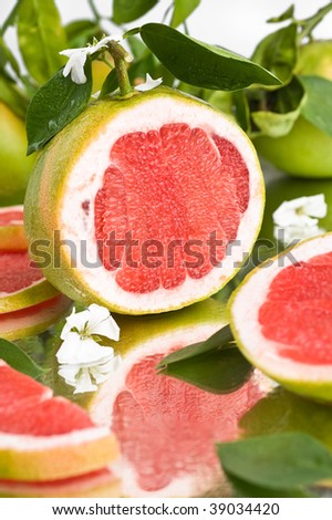 fresh red grapefruit