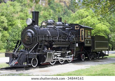 Old Black Locomotive that transported passengers from Seattle to Newhalem in Washington State