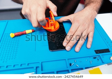 Similar – Image, Stock Photo unrecognizable person cracking an egg in a bowl