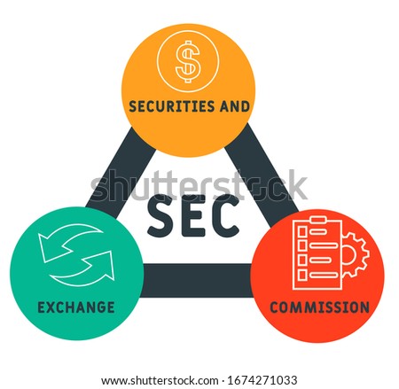 SEC - Securities and Exchange Commission acronym, business concept background.