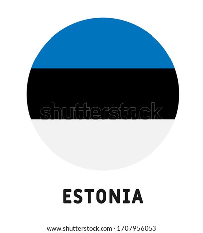 Estonia Flag Round Circle Vector