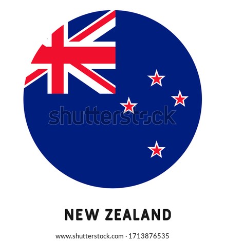 Simple vector button flag - New Zealand