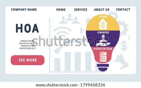 Vector website design template . HOA - home owners association illustration for website banner, marketing materials, business presentation, online advertising.