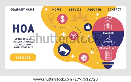 Vector website design template . HOA - home owners association illustration for website banner, marketing materials, business presentation, online advertising.