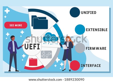 Vector website design template . UEFI - Unified Extensible Firmware Interface acronym. business concept background. illustration for website banner, marketing materials, business presentation, online 