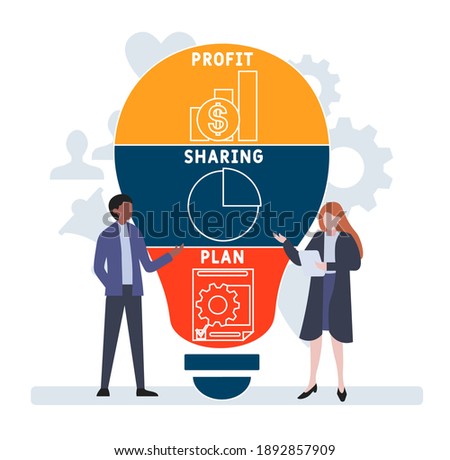 PSP - Profit Sharing Plan  
acronym. business concept background.  vector illustration concept with keywords and icons. lettering illustration with icons for web banner, flyer, landing