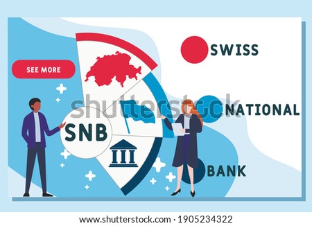 Vector website design template . SNB - Swiss National Bank acronym. business concept background. illustration for website banner, marketing materials, business presentation, online advertising. 