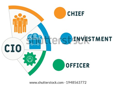 CIO - Chief Investment Officer acronym. business concept background.  vector illustration concept with keywords and icons. lettering illustration with icons for web banner, flyer, landing page Foto stock © 