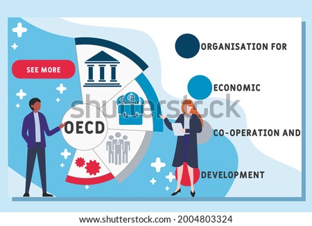 Vector website design template . OECD -  Organisation for Economic Co operation and Development acronym. business concept. illustration for website banner, marketing materials, business presentation, 