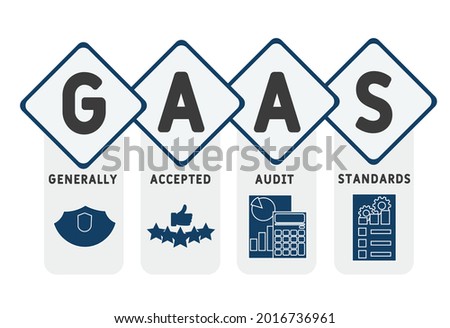 GAAS - Generally Accepted Audit Standards acronym. business concept background.  vector illustration concept with keywords and icons. lettering illustration with icons for web banner, flyer, landing 