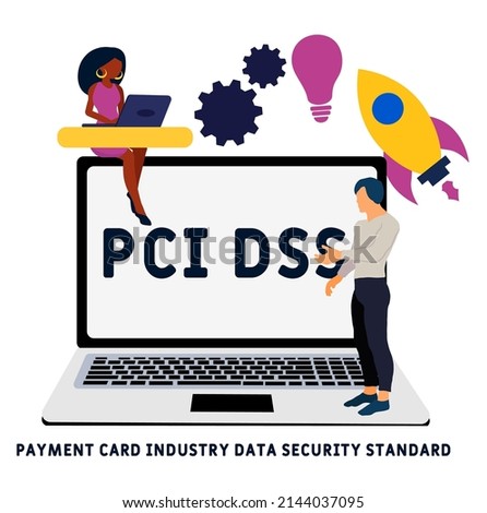 PCI DSS - Payment Card Industry Data Security Standard acronym. business concept background.  vector illustration concept with keywords and icons. lettering illustration with icons for web banner, fly